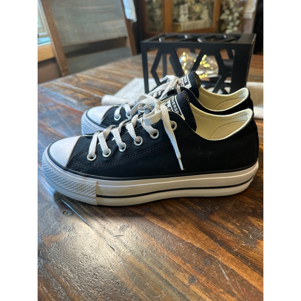 Converse Chuck Taylor All Star Lift Platform Black Canvas Sneakers 560250C 8.5W - Picture 5 of 13